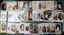 ENFANTS BEBES ADOLESCENTS 44 PHOTOS FORMAT CARTES DE VISITE ANNEES 1900 JOUETS CERCEAUX BARBOTEUSE PEDAGOGIE  4 SCAN - Unclassified