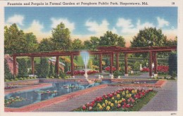 Maryland Hagerstown Fountain & Pergola In Formal Garden At Pangborn Public Park - Hagerstown