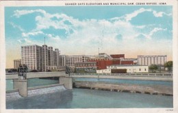 Iowa Cedar Rapids Quaker Oats Elevators And Municipal Dam Curteich - Cedar Rapids