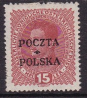 POLAND 1919 Krakow Fi 35 Mint Hinged FORGERY (stamped Falsch On Back) - Unused Stamps