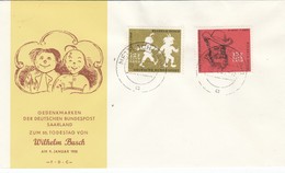 Sarre 1958 - FDC   50^ Morte  Di W. Busch, Disegnatore Umorista - FDC