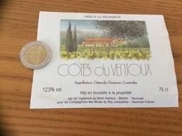 Etiquette De Vin * «Côtes Du Ventoux - Vignerons Du Mont Ventoux - Bédoin (84) » - Côtes Du Ventoux