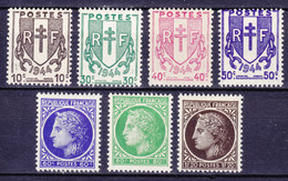 France 1945/46 Mi. 674-78, 682 Wappen & Ceres MNH** - 1945-47 Ceres (Mazelin)