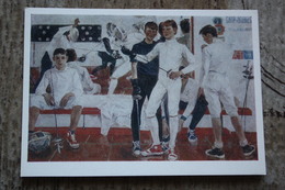 "YOUNG MUSKETRY" By Saikina.  Fencing - Escrime - Fechten.  OLD Postcard 1980 - USSR - Very Rare! - Fechten