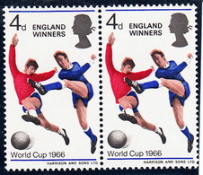 Beautiful Set Of 2 Stamp "ERROR" Of World Cup England 1966. Soccer Football Rimet Cup. - 1966 – Angleterre