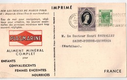 HONG KONG Cp Pour La France 1953 PLASMARINE - Briefe U. Dokumente
