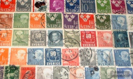 Sweden 50 Different Stamps - Collections