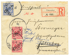 822 1898 10pf(x2) + 20pf Canc. TSINTANFORT On REGISTERED Envelope To GERMANY. Vvf. - Sonstige & Ohne Zuordnung