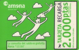 ESPAÑA. AMRR-008B. Flying People (With Logo On Front. 2000 PTAS. 31-01-2002. (169P) - Amena - Retevision