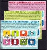 United Nations 2009 Millenium Development Goals Sheet Set Used - All 3 Offices - Gemeinschaftsausgaben New York/Genf/Wien