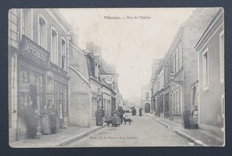CPA Carte Postale VIBRAYE - Rue De L'église - Imprimerie Tabac - Vibraye