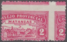 VI-349 CUBA CINDERELLA. 2c CONSEJO PROVINCIAL MATANZAS REVENUE. DISPLACED PERFORATION. - Timbres-taxe