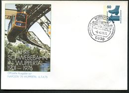 Bund PU65 D2/021 Privat-Umschlag SCHWEBEBAHN Sost. Wuppertal 1976  NGK 4,00 € - Privatumschläge - Gebraucht