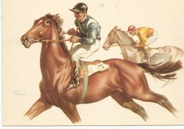 CP Illustrateur  D'André BERMOND - Hippisme, 2 Chevaux Au Galop, Dans Une Course - Bermond