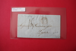 Lettre 1854 Italie Deux Siciles Pour Lyon Cad Entrée - Entry Postmarks