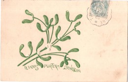 *** Fleurs *** GUI Carte Relief Il Vous Portera Bonheur TTB - Plantas Medicinales