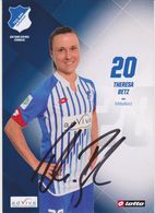 Original Women Football Autograph Card THERESA BETZ Frauen Bundesliga 2015 / 16 TSG HOFFENHEIM - Autographes