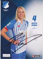 Original Women Football Autograph Card KRISTIN DEMANN Frauen Bundesliga 2015 / 16 TSG HOFFENHEIM - Authographs