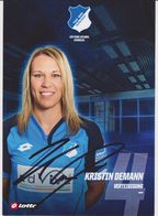 Original Women Football Autograph Card KRISTIN DEMANN Frauen Bundesliga 2016 / 17 TSG HOFFENHEIM - Autógrafos