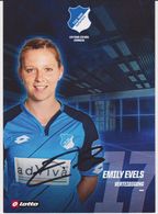 Original Women Football Autograph Card EMILY EVELS Frauen Bundesliga 2016 / 17 TSG HOFFENHEIM - Autographes