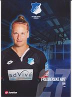 Original Women Football Autograph Card FRIEDERIKE ABT Frauen Bundesliga 2016 / 17 TSG HOFFENHEIM - Autographes