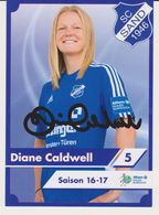 Original Women Football Autograph Card DIANE CALDWELL Frauen Bundesliga 2016 / 17 SC SAND - Authographs