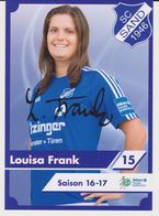 Original Women Football Autograph Card LOUISA FRANK Frauen Bundesliga 2016 / 17 SC SAND - Autogramme
