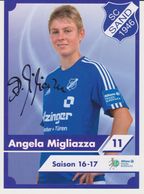 Original Women Football Autograph Card ANGELA MIGLIAZZA Frauen Bundesliga 2016 / 17 SC SAND - Autographes