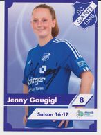 Original Women Football Autograph Card JENNY GAUGIGL Frauen Bundesliga 2016 / 17 SC SAND - Autographes