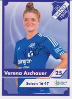 Original Women Football Autograph Card VERENA ASCHAUER Frauen Bundesliga 2016 / 17 SC SAND - Autogramme