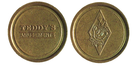 00142 GETTONE JETON TOKEN TEDDY'S AMUSEMENT CENTER - Autres & Non Classés