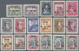** Türkei: 1930, Sivas Railway Complete Set Of 22 Values Mint Never Hinged With Original Gum, Very Fine - Lettres & Documents