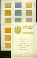 1981 , REEDICIÓN DE LAS PRUEBAS DE SELLOS PARA EL PRINCIPADO DE ANDORRA ATRIBUIDOS A HENRI DOUCHET - Sonstige & Ohne Zuordnung