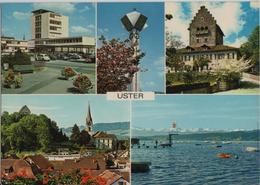 Uster - Gemeindehaus, Kath. Kirche, Schloss, Reform. Kirche, Greifensee - Photo: E. Baumann - Bauma