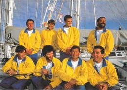 Whitbread 1993-1994 - Equipage Du Bateau La Poste Skipper Par Daniel Mallé - Carte Non Circulée - Voile