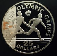 JAMAICA 25 DOLLARS 1988 SILVER PROOF "Summer Olympics Games " Free Shipping Via Registered Air Mail - Jamaica