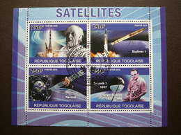 Space. Raumfahrt. Espace # Togo 2010 Used S/s #738 Satellites - Andere & Zonder Classificatie