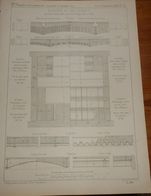 Plan De Planchers En Fer Double T. Planchers Incombustibles Avec Béton Pilonné Sur Des Voûtes En Briques. 1860 - Publieke Werken