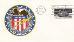 COVER APOLLO 16 - YOUNG-MATTINGLY-DUKE - KENNEDY SPACE CENTER APR.16.1972  / 4 - America Del Nord