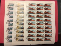 USSR Russia 1982 Sheet Trains History Transport Railway Train Diesel Electric Locomotives Stamps CTO Mi 5175-79 - Full Sheets