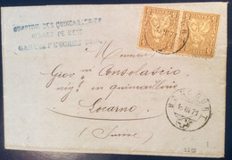 GUERRE DE 1870: FRANCE Lettre FESCHES LE CHÂTEL Doubs Acheminé BONCOURT 1871 (JURA SUISSE) > Locarno (Schweiz Brief TI - Covers & Documents