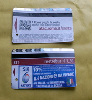 ITALIA 2018, DUE ROME METRO TICKETS USED - Europa