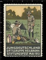 German Poster Stamp, Reklamemarke, Cinderella, Scout, Erkunden, Jungdeutschland Ortsgruppe Heilbronn Stiftungsfest Mai. - Oblitérés