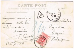 Carte-postale De Laon Vers Ougrée Taxe 10 C En Juillet 1910 - Andere & Zonder Classificatie