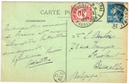 Carte Postale De Reims Vers Bruxelles Taxe De 30 C Le 4-5-1923 - Andere & Zonder Classificatie