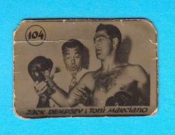ROCKY MARCIANO & JACK DEMPSEY ... Yugoslav Original Antique Boxing Card * Boxe Boxeo Boxen Pugilato RRRRR - Trading-Karten
