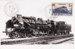 Carte-Maximum FRANCE N° Yvert 340 (LOCOMOTIVE) Obl Sp Congrès Chemins De Fer 2.6.37  RRR - 1930-1939