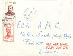 4369 MADAGASCAR Tananarive Lettre Par Avion Ob 29 4 1969 1,50F Galliéni 15 F Joffre Yv 308 316 - Covers & Documents