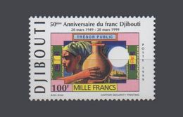 DJIBOUTI ANNIVERSAIRE FRANC DJIBOUTIEN DJIBOUTIAN FRANC 50TH ANNIVERSARY Michel Mi 677 1999  RARE - Glas & Brandglas