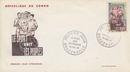Enveloppe  FDC  1er  Jour   CONGO    Le  Sport  Unit  Les  Peuples   1966 - FDC